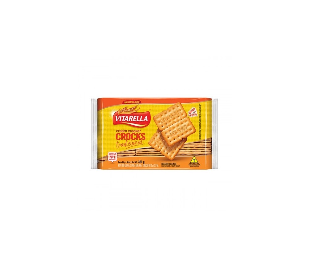 Biscoito Cream Cracker Tradicional Vitarella Crocks 350g