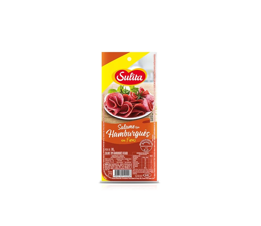 Salame Fatiado Tipo Hamburguês Sulita 100g