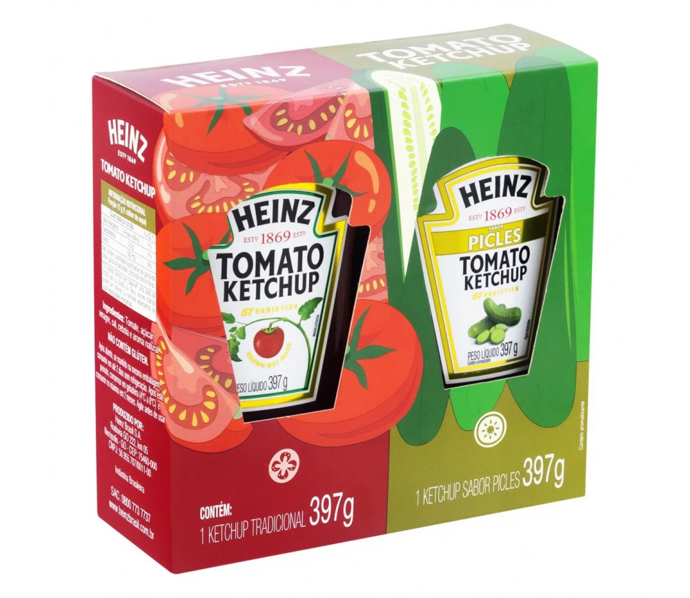 kitketchup Tradicional+Picles Heinz 397g Cada