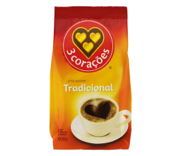 Café Torrado e Moído Tradicional 3 Corações 500g