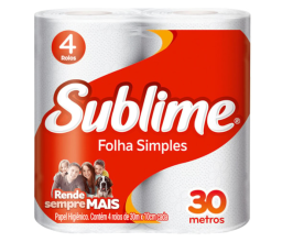 PAPEL HIGIÊNICO SUBLIME C/4ROLOS