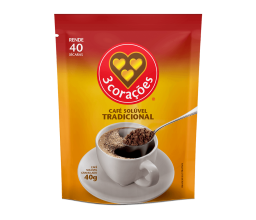 Café Solúvel Granulado Tradicional 3 corações 40g