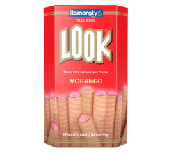 Biscoito Wafer Recheado Morango Look 55g