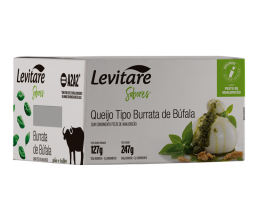 Queijo Tipo Burrata de Búfala Sabor Manjericão...